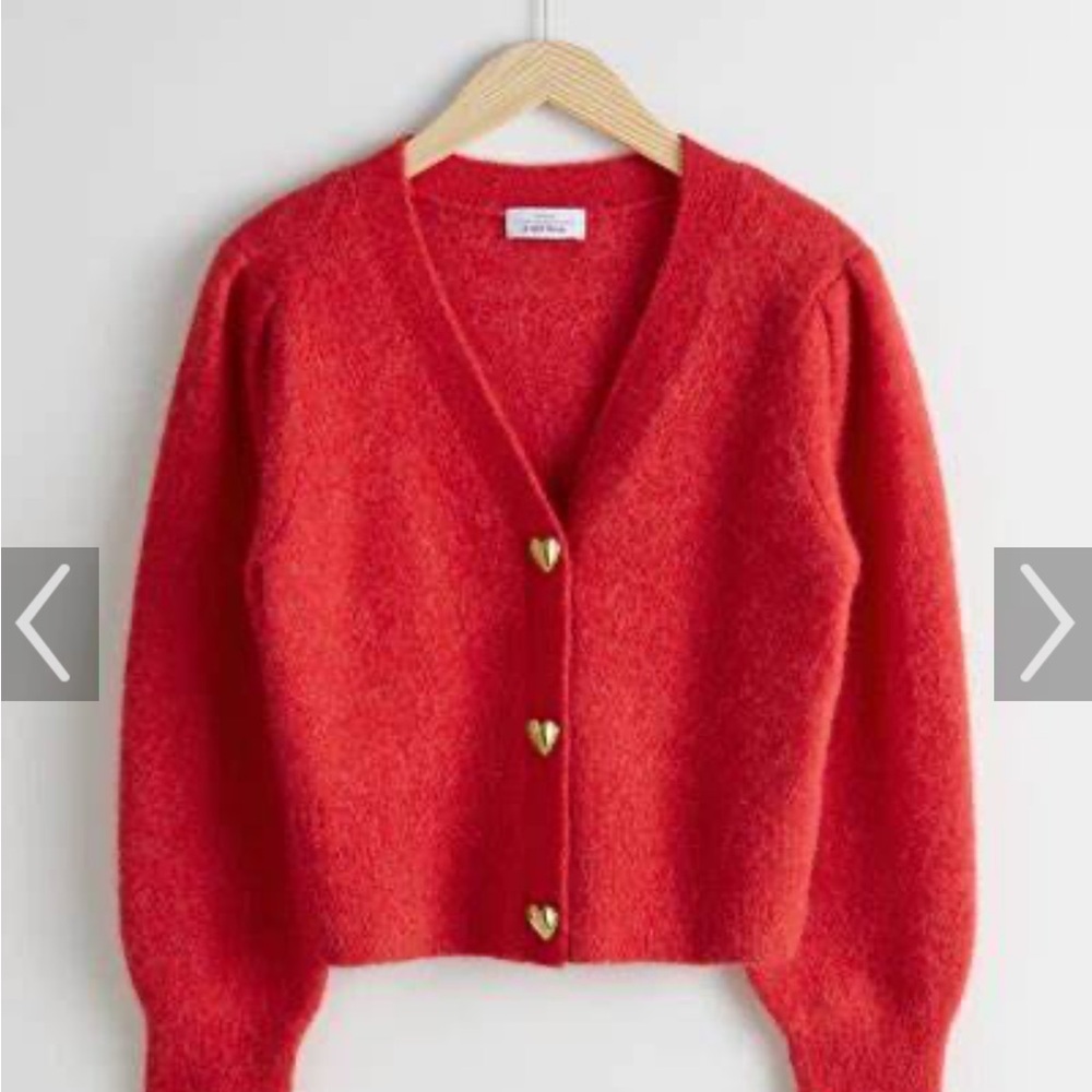 & other stories sweater heart buttons